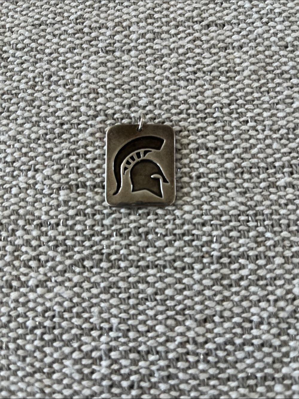 Sterling Silver 925 Spartan Helmet Pendant Charm Necklace Jewelry Michigan State